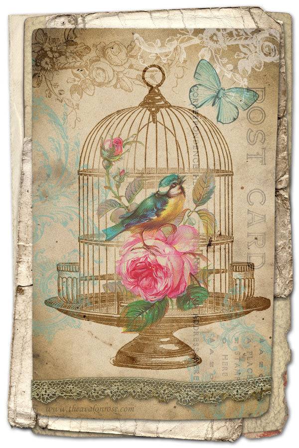 FREE Printable Birdcage Art Card