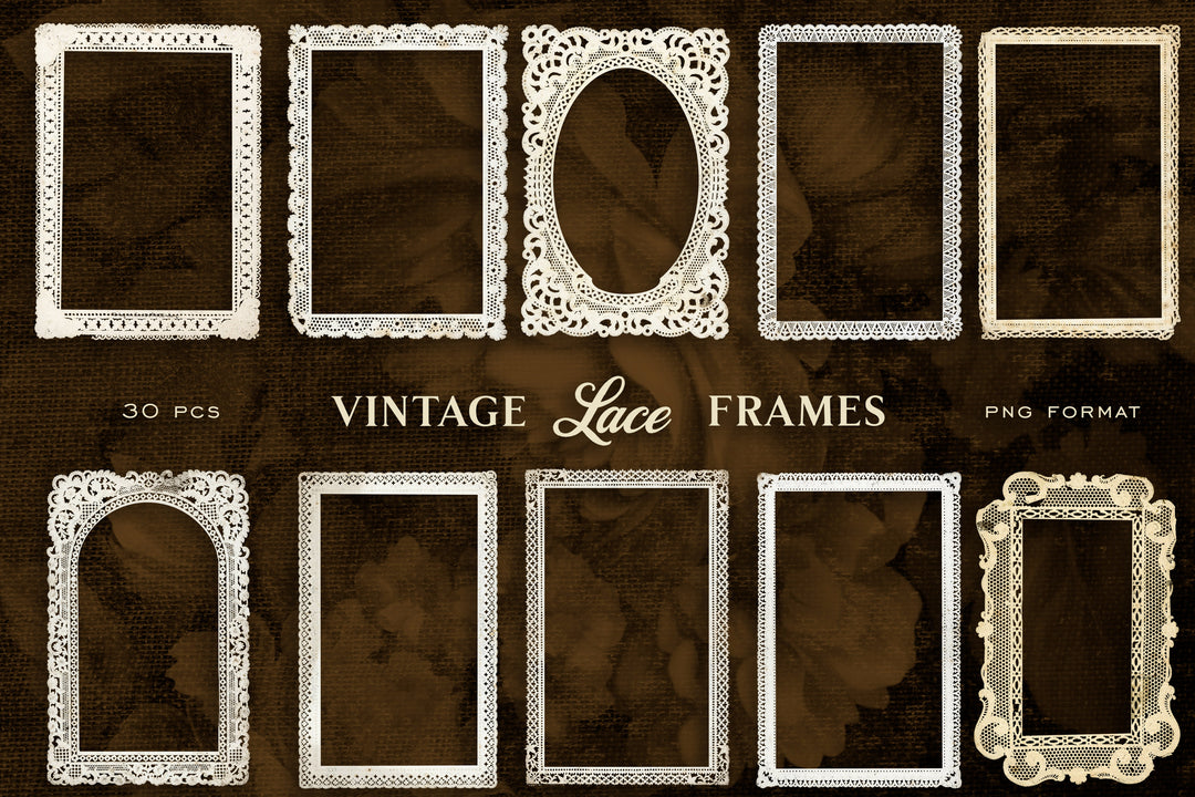 Vintage Victorian Paper Lace Frames - Graphics - Clip Art