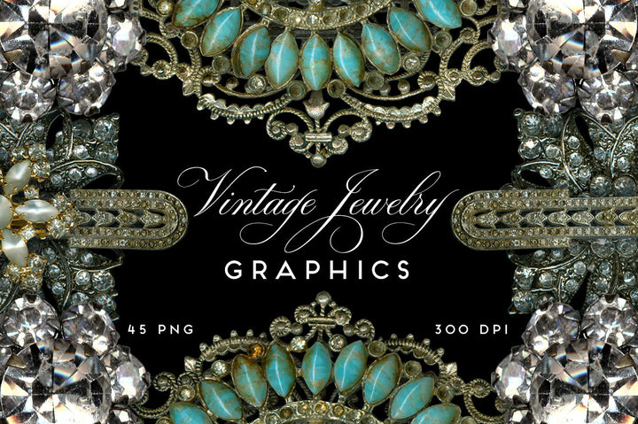 Vintage Jewelry Rhinestone Graphics