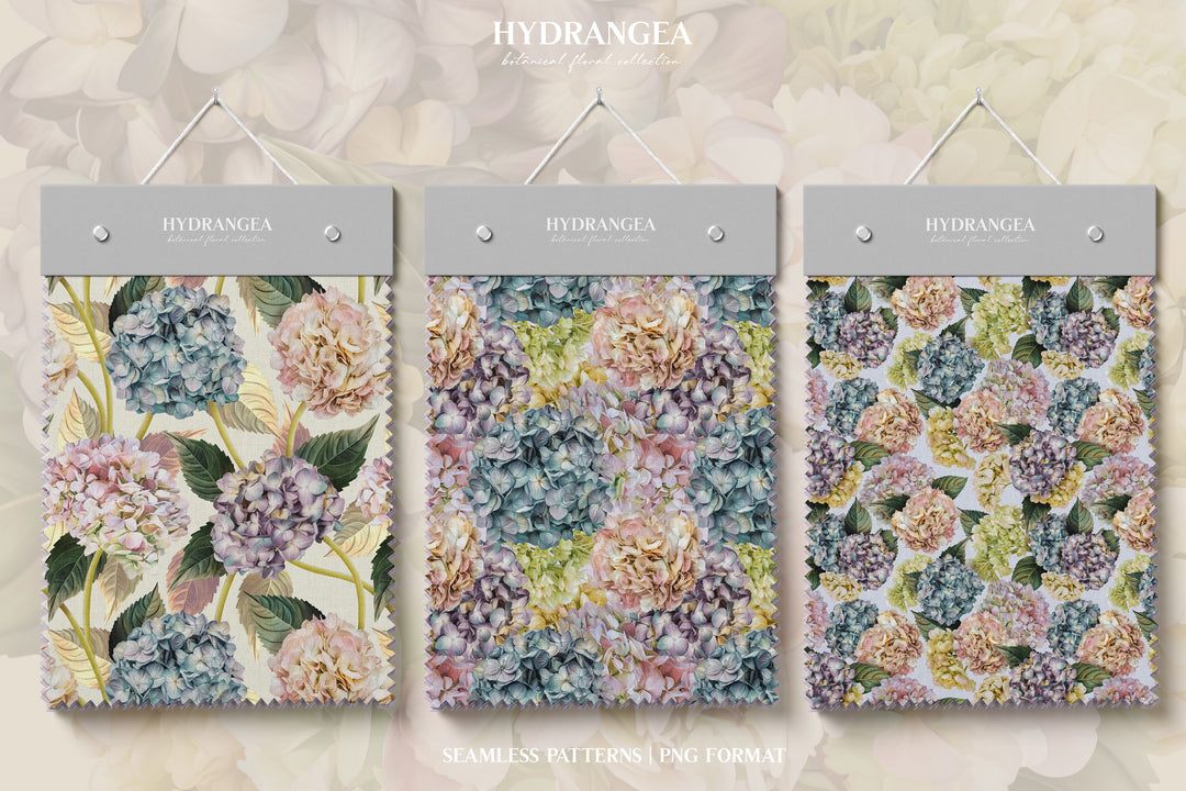 Hydrangea Botanical Floral Clip Art Graphics Collection