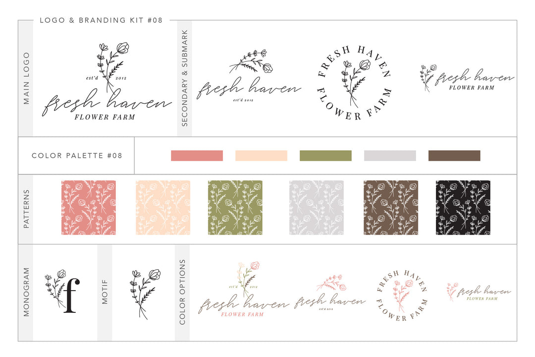 Modern Botanicals Logo & Branding Bundle