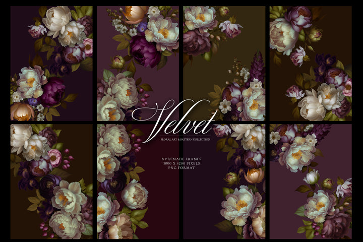 Velvet Moody Floral Graphics & Pattern Collection