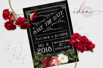 IDEA #006 : FREE Vintage Rose Wedding Save the Date Card