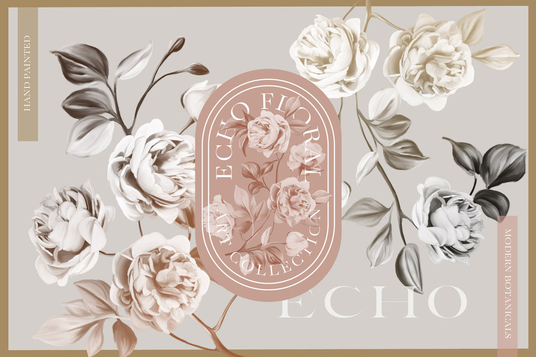 Echo Modern Botanical Floral Clip Art Graphics Collection