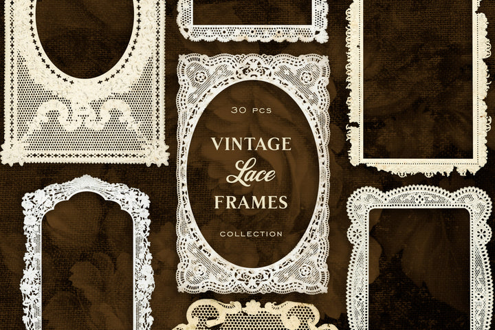 Vintage Victorian Paper Lace Frames - Graphics - Clip Art