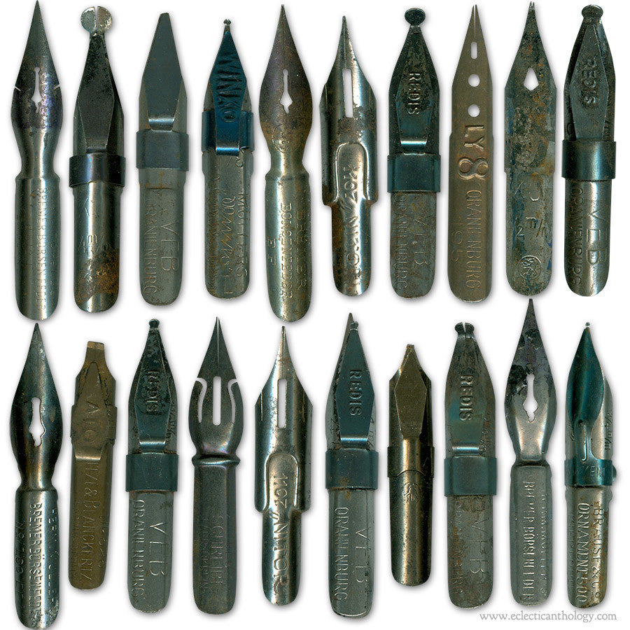 Antique Metal Pen Nib Graphics
