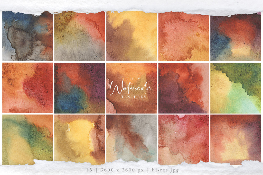 Gritty Watercolor Texture Graphics | Vol 1 | Autumn Woods