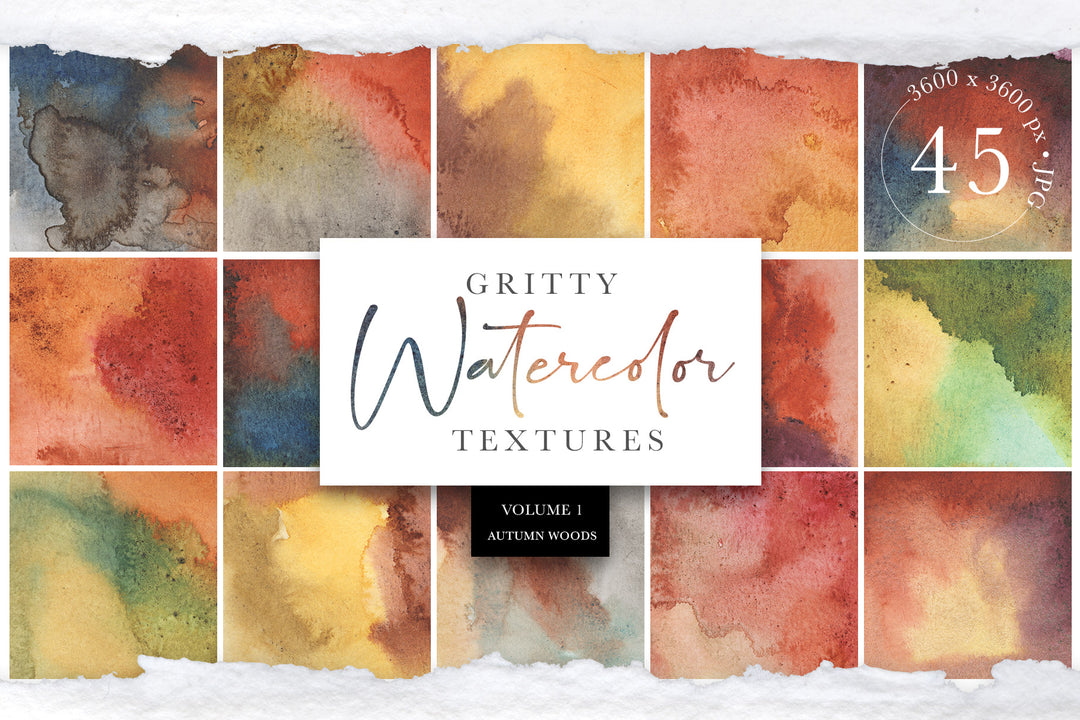 Gritty Watercolor Texture Graphics | Vol 1 | Autumn Woods