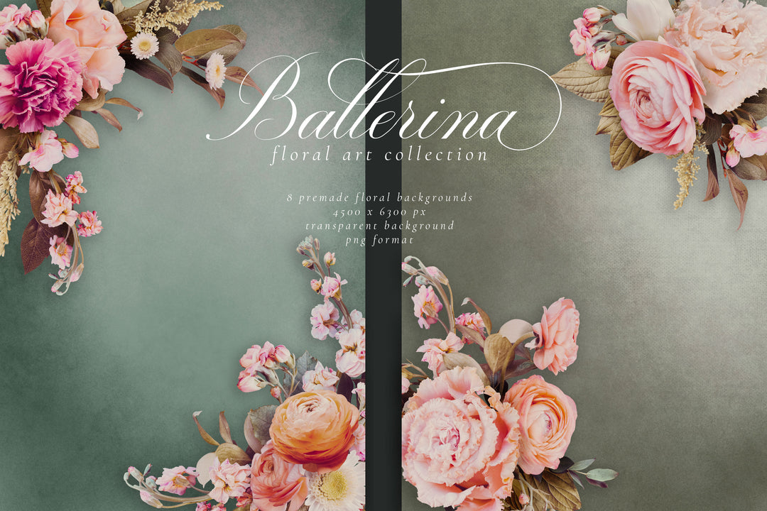 Ballerina Floral Clip Art Graphics Collection