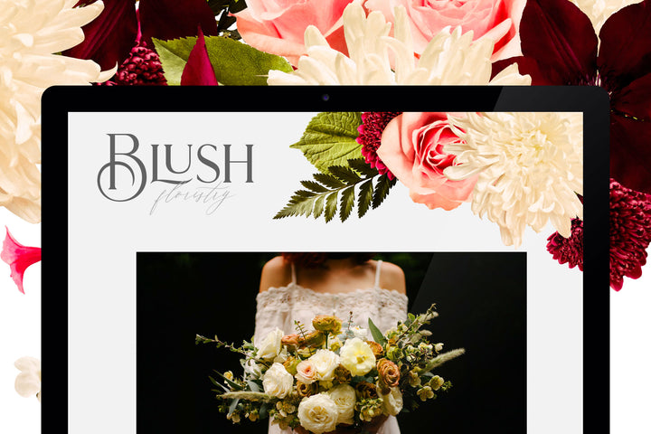 Blush Floral Patterns & Clip Art Kit Collection