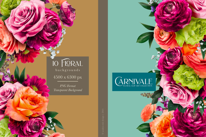 Carnivale Floral Clip Art Graphics Collection