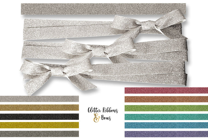 Velvet Satin Glitter Ribbon & Bow Graphics