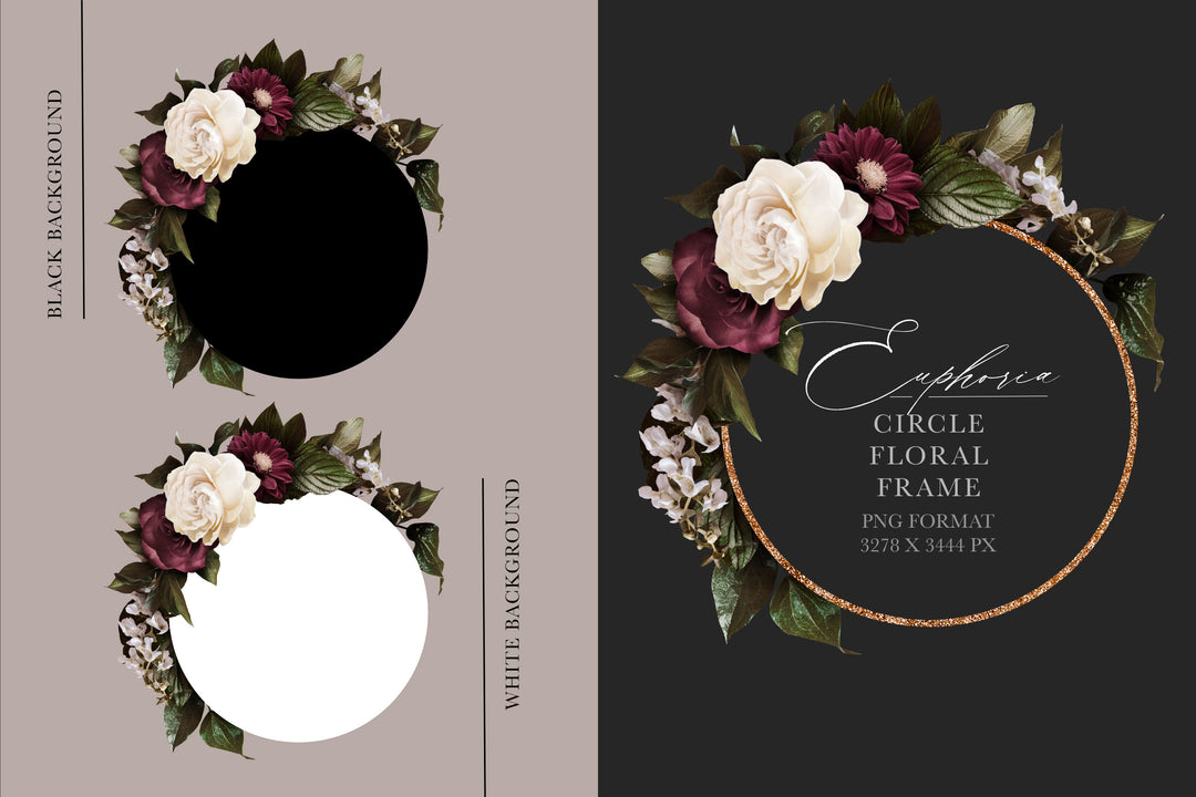 Euphoria Moody Floral Clip Art Graphics Collection