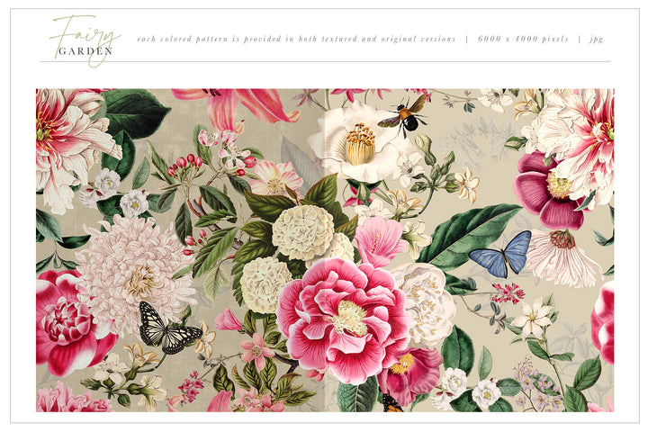 Fairy Garden Floral Pattern & Graphics Kit