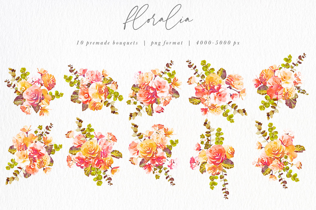 Floralia Watercolor Floral Collection Graphics