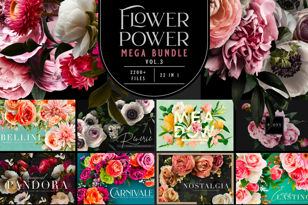 Flower Power Graphics Mega Bundle Vol. 3