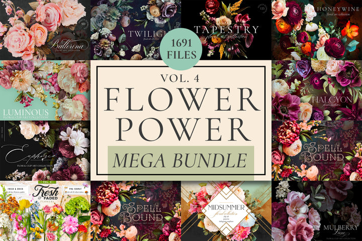 Flower Power Graphics Mega Bundle Vol. 4