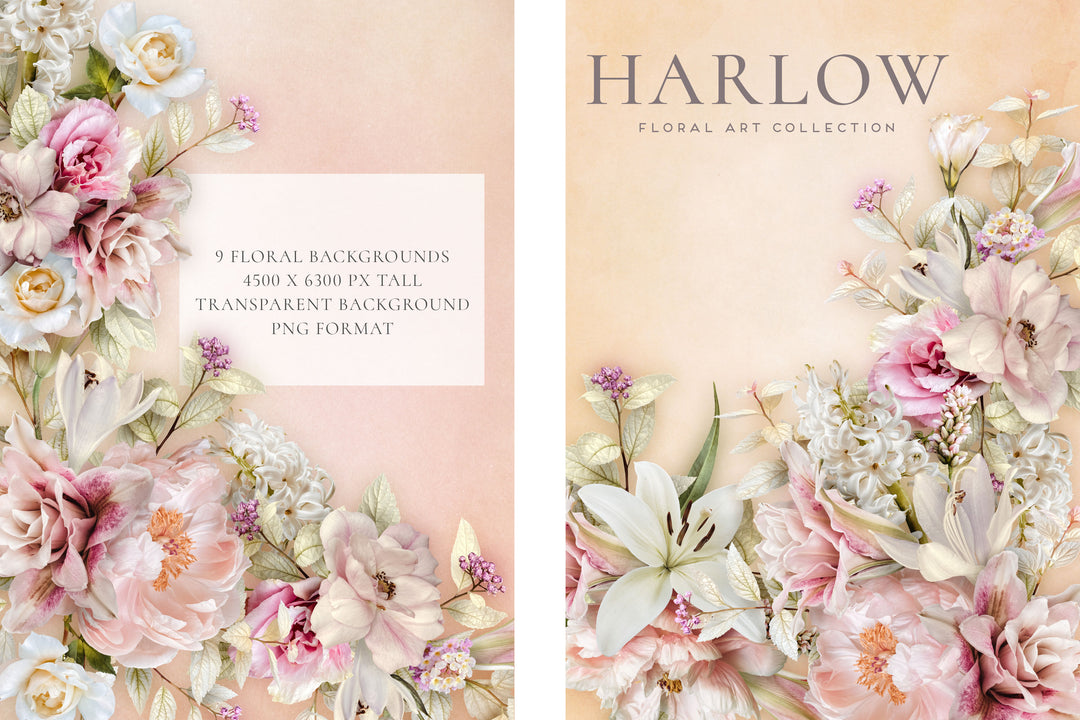 Harlow Floral Clip Art Graphics Collection