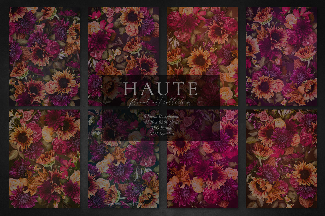 Haute Floral Clip Art Graphics Collection