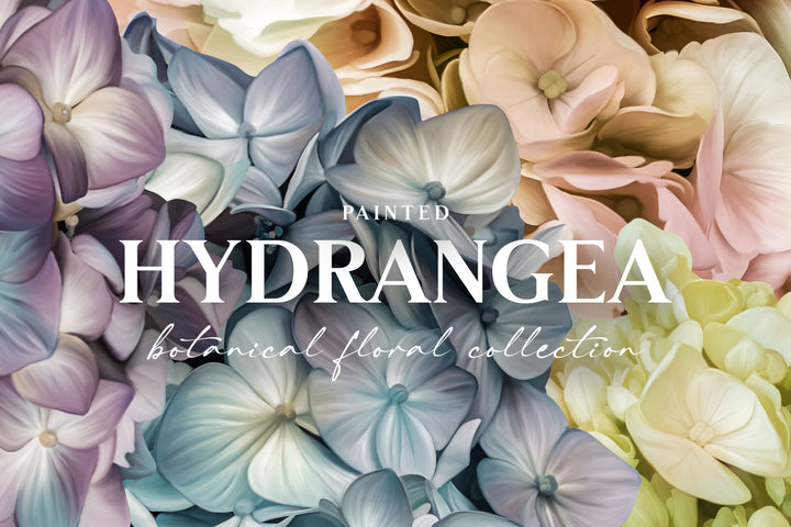 Hydrangea Botanical Floral Clip Art Graphics Collection