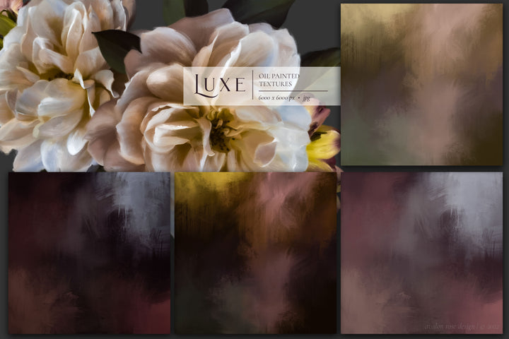 Luxe Oil Paint Floral Clip Art Graphics Collection