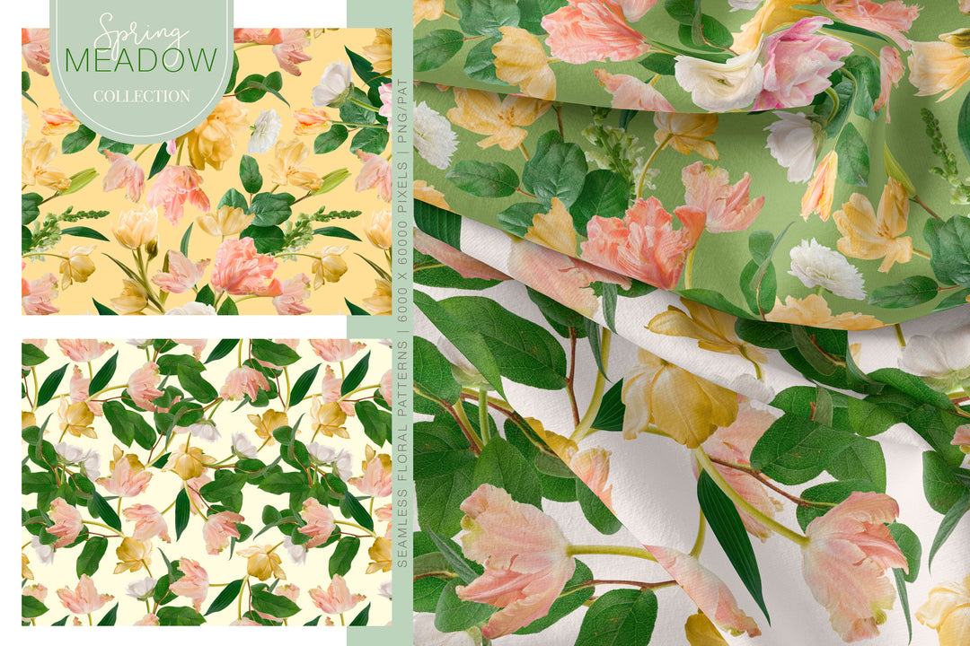 Spring Meadow Floral Clip Art Graphics Collection