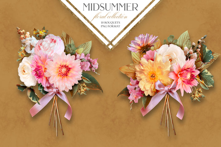 Midsummer Floral Clip Art Graphics Collection