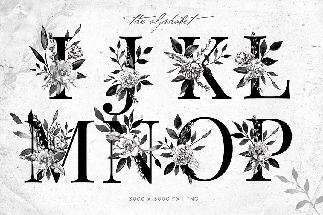 Misted Ink Floral Graphics Collection
