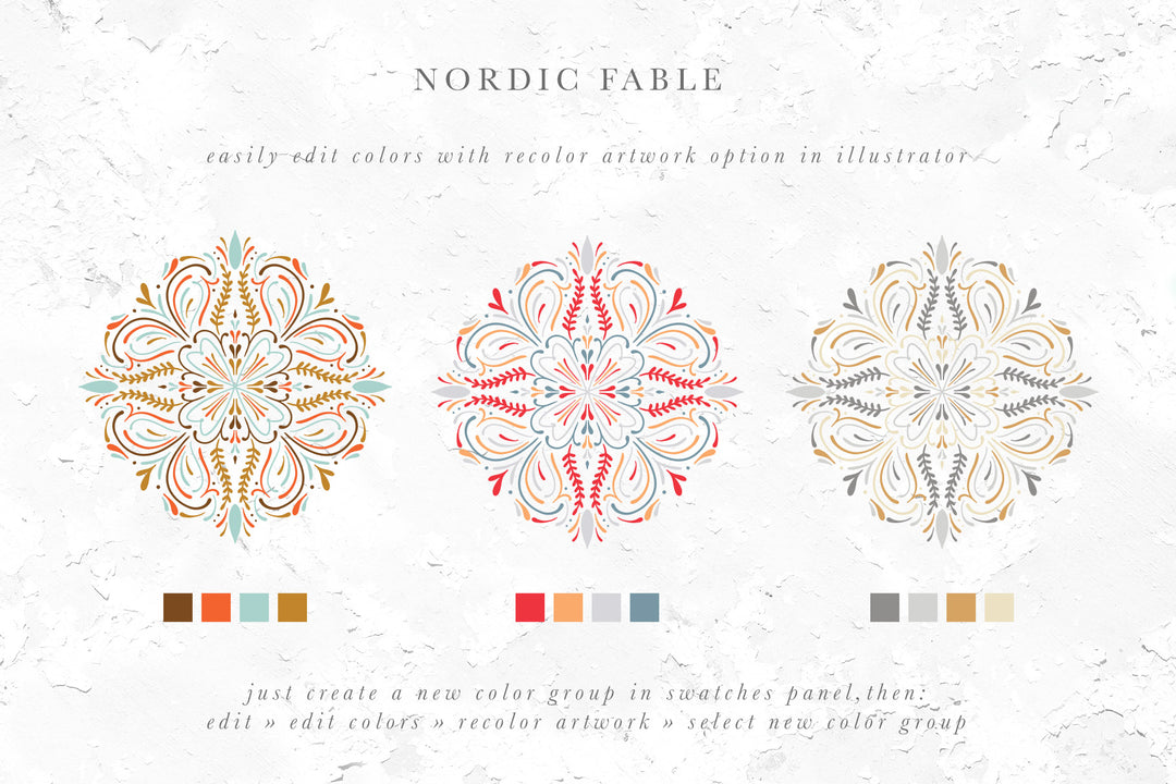 Nordic Fable Scandinavian Folk Art Illustration Kit