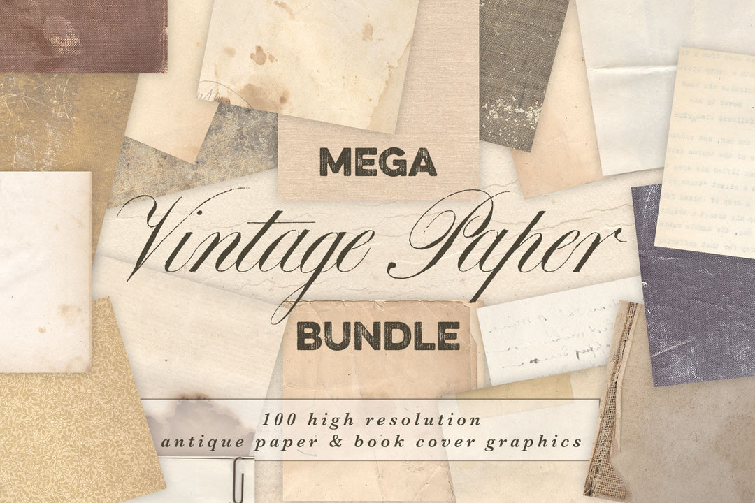 Vintage Paper & Book Cover Mega Bundle