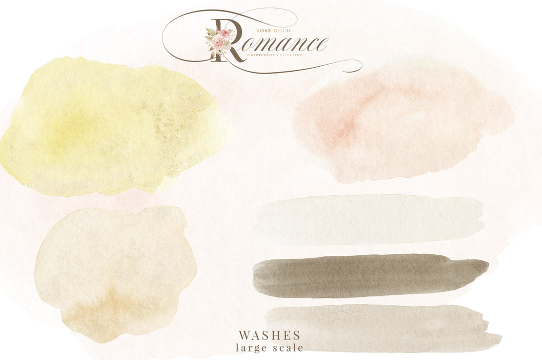 Rose Gold Romance Watercolor Floral Collection