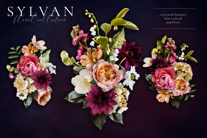 Sylvan Floral Clip Art Graphics Collection
