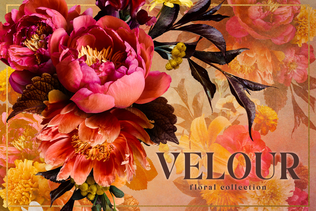 Velour Floral Clip Art Graphics Collection