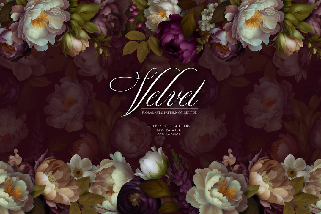 Velvet Moody Floral Graphics & Pattern Collection