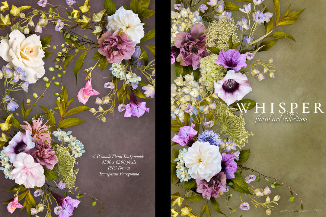 Whisper Floral Clip Art Graphics Collection
