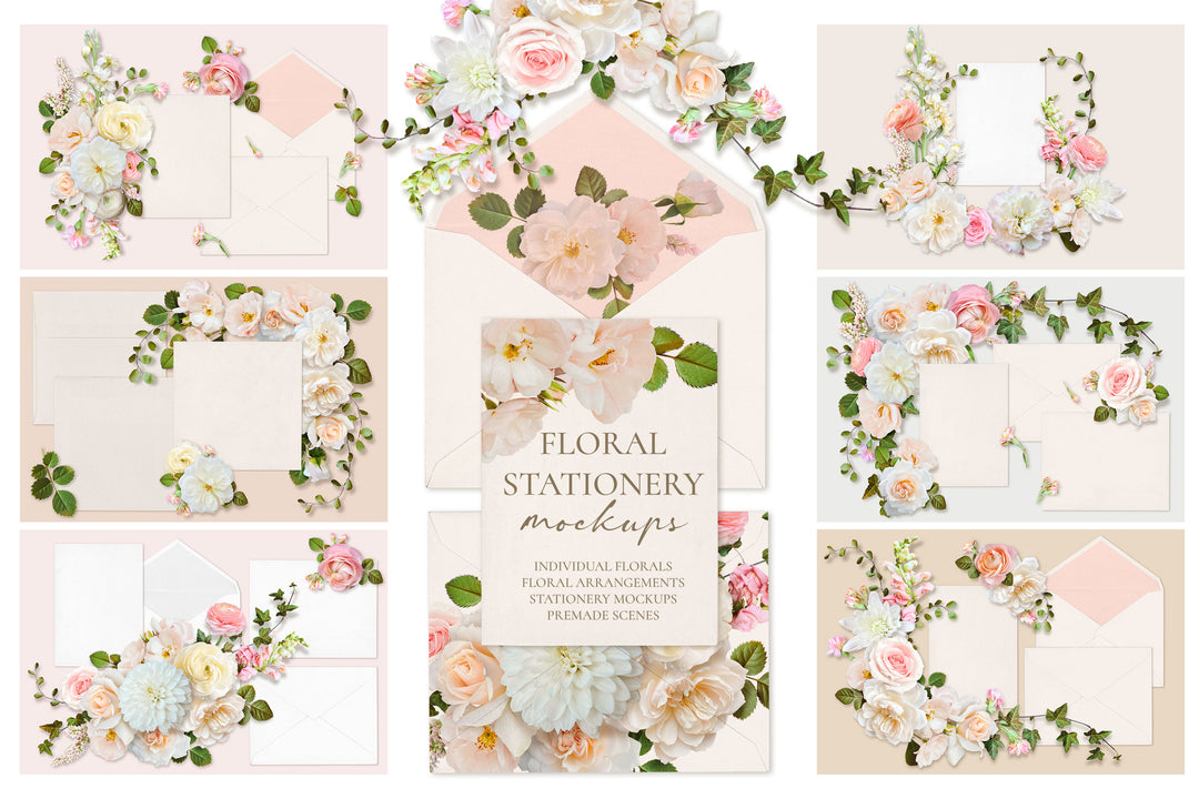 Floral Stationery Mockups & Flower Collection