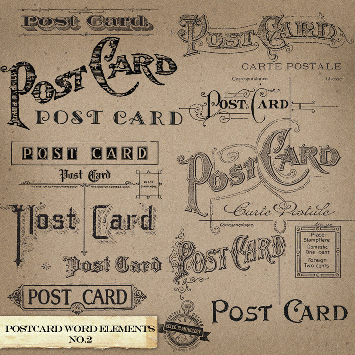 Vintage Postcard Word Vectors